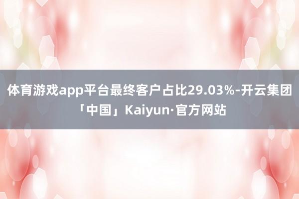 体育游戏app平台最终客户占比29.03%-开云集团「中国」Kaiyun·官方网站